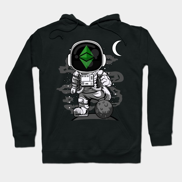 Astronaut ETH Ethereum Classic Coin To The Moon Crypto Token Cryptocurrency Wallet Birthday Gift For Men Women Kids Hoodie by Thingking About